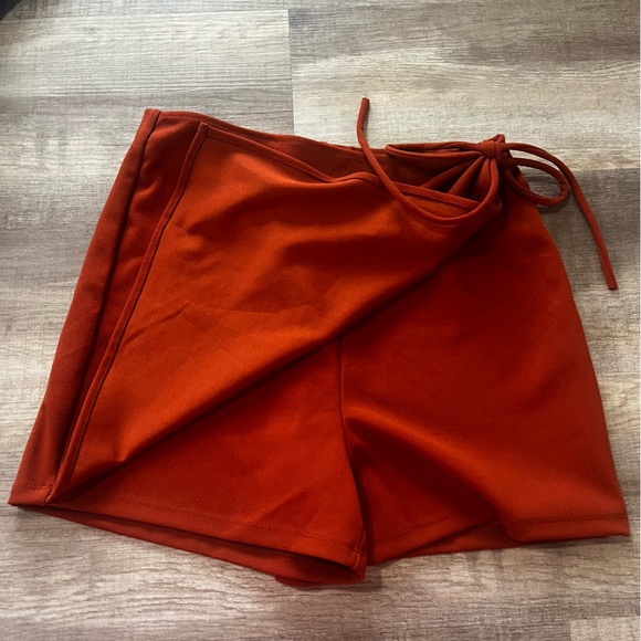 Papaya Burnt Orange Wrap Skort - Picture 5 of 5